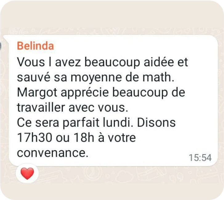 Témoignage d'étudiant ayant amélioré ses notes grâce aux cours particuliers